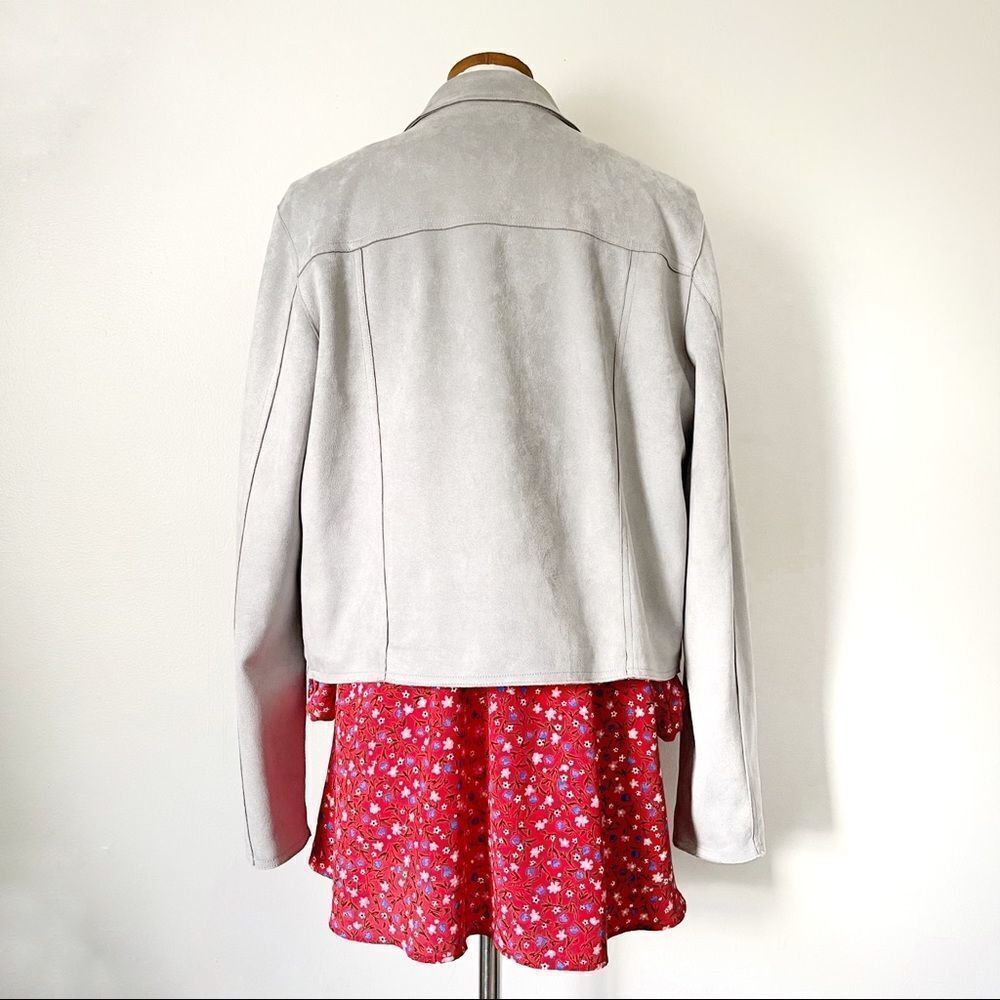 Anthropologie Gray Kelyn Faux Suede Moto Jacket NWT size XL - Picture 5 of 8